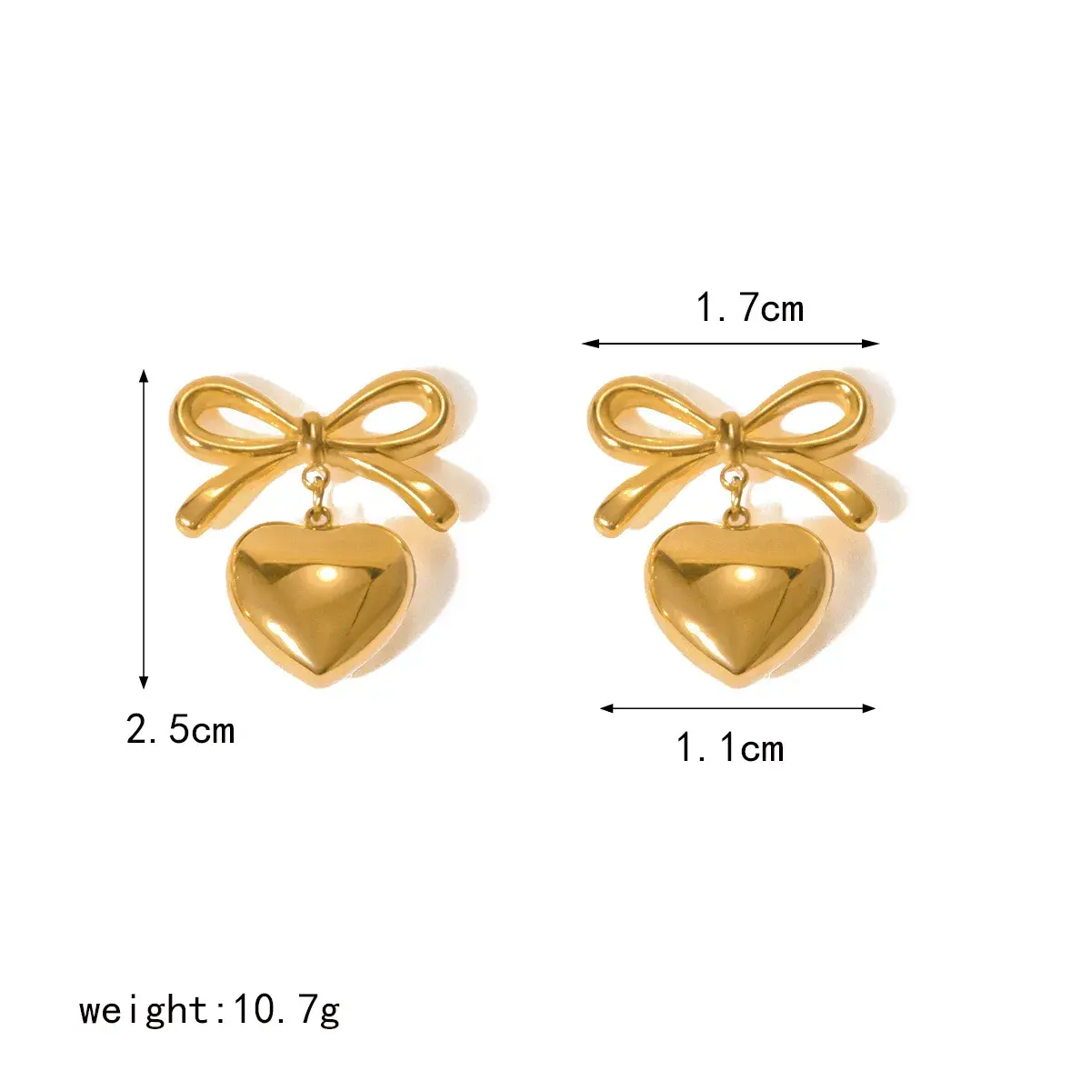 Bow & Heart Earrings - FY0007